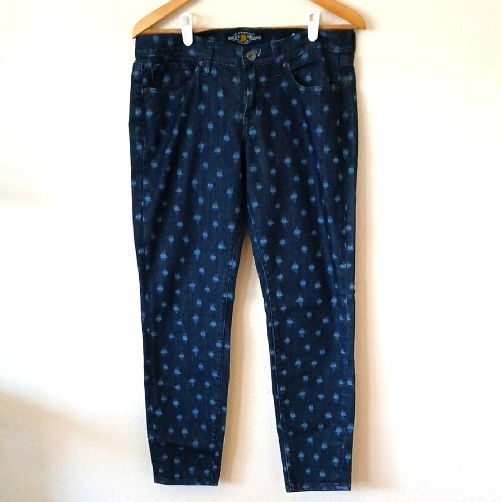 Lucky Brand Jeans Charlie Skinny Polka Print Jeans Size 10/30